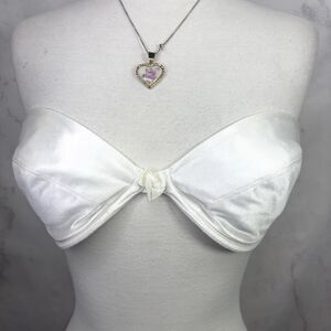 Vintage Victorias Secret 1995 Ivory Second Skin Satin Strapless Push up Bra 34C